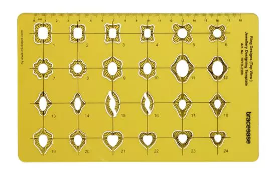 Traceease Ring Design Top View Jewelry Drafting Tools Jewellery Designing Template Stencils 8.1 x 4 Inches жёлтый