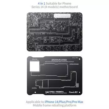 Трафарет для реболлинга BGA Qianli для iPhone 14 13 12 11 Pro Max XS X, материнская плата, средний слой, посадочная платформа для олова