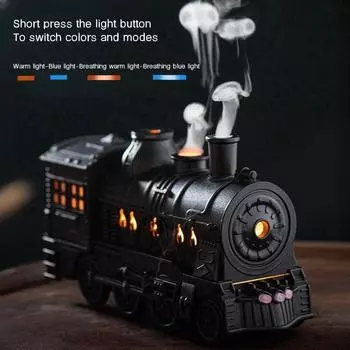 Train Air Humidifier Ultrasonic Aromatherapy Diffusers Mist Maker Fragrance Essential Oil Aroma Difusor Remote control 300ml EU Plug чёрный