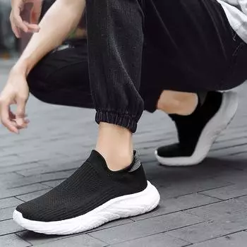 Trainers Shoes Men Loafers Summer Mesh Casual Jogging Anti Slip Soft Sole Fashion Black Tennis Sneakers Breathable Hiking Shoes 36 синий