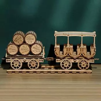 Трансграничный новый 3D трехмерный пазл деревянные игрушки развивающие сборные игрушки своими руками креативные украшения головоломка вино машина жёлтый