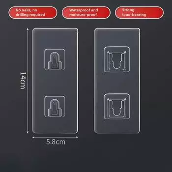 Transparent Adhesive Hook: Nail-Free, Strong Hold, Traceless, Snap-On Suction Hook