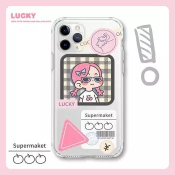 Transparent Cartoon Phone Case for iPhone 11 Pro Max, XR/7/8 Plus, and Huawei - Compatible with Apple 16 Pro. iPhone 14 Pro