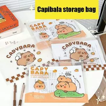 Прозрачная папка для документов, сумка для документов, утолщенная сумка-органайзер на молнии, водонепроницаемая сумка для хранения мультяшной бумаги, школьные канцелярские принадлежности