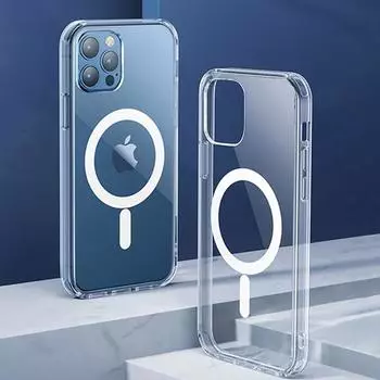 Прозрачный магнитный чехол для iPhone 11 12 13 14 15Pro Max Mini 7 8 X XS Max XR Magsafing с поддержкой беспроводной зарядки For iPhone X XS