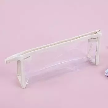 Прозрачный пенал Kawaii большой емкости мягкий водонепроницаемый с застежкой-молнией школьный пенал Trousse Scolaire школьные принадлежности белый