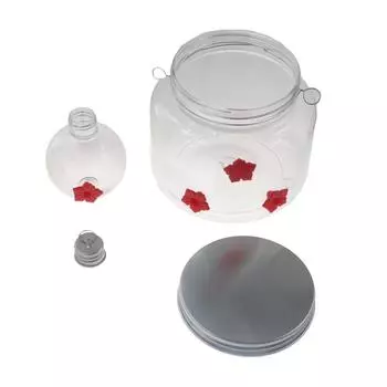 Transparent Plastic Hanging Style Portable Mason Jars Hummingbird Feeder Bird Supplies Bird Bottles Single flower