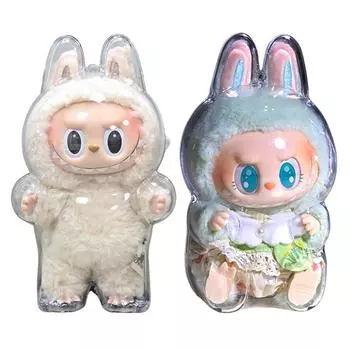 Transparent Protective Case for Labubu The Monsters Plush Doll Cover AU A