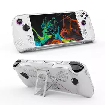 Transparent Protective Case with Folding Stand for Asus ROG Ally Game Console AU