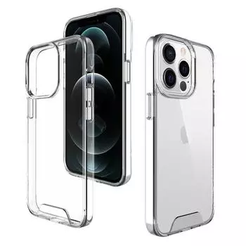 Transparent Soft Edge Space Shell for Apple 15ProMax Mobile Phone with Electroplated Buttons iPhone14 PLUS