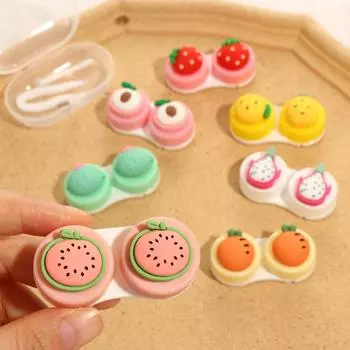 Transparent Tweezers Mini Contact Lens Case Storage Eye Care Lenses Box Contact Lens Container A