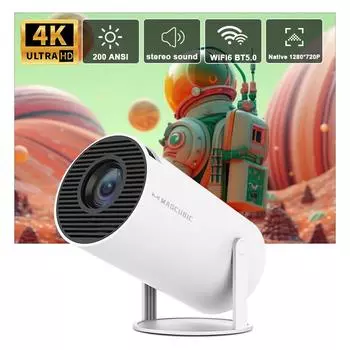 Transpeed Android 11 4K проектор WiFi6 HY300 Allwinner h713 200ANSI BT5.0 1280*720P двойной wifi домашний кинотеатр портативный на открытом воздухе EU Plug