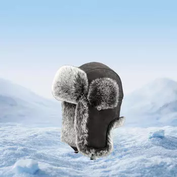 Trapper Hat for Men Cap Running Camping Hiking Ski Outdoor чёрный