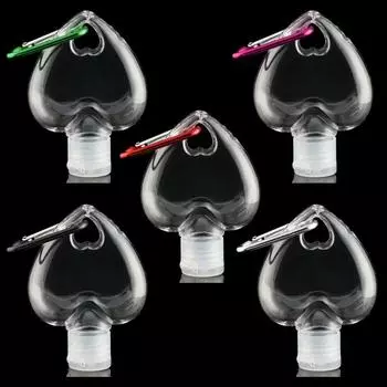 Travel Portable With Key Ring Heart shape Empty Hand soap Bottle Spray Bottle Refillable Bottle Cosmetic Container