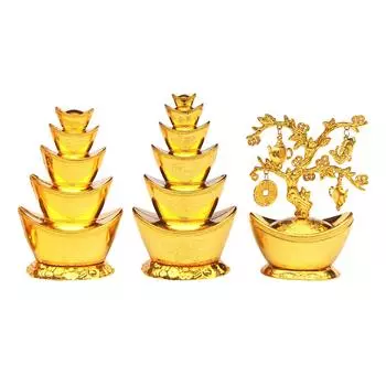 Treasure Basin Statue 2024 Year Decor Decorative Prosperity Sculpture for Centerpiece Shelf Entrance Living Room Bedroom