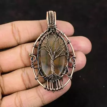 Tree Of Life Multi Fluorite Gemstone Pendant Copper Wire Wrapped Pendant Gift For Her Tree Of Life Jewelry Handmade Jewelry Fluorite Jewelry