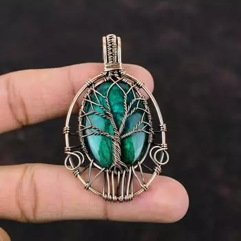 Tree Of Life Neon Flash Labradorite Pendant Copper Wire Wrapped Pendant Gemstone Pendant Unique Copper Jewelry Handmade Pendant Gift For Her