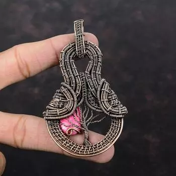 Tree Of Life Thulite Pendant Copper Wire Wrapped Gemstone Pendant Copper Wire Wrap Jewelry Handmade Pendant Gift For Women Beautiful Jewelry