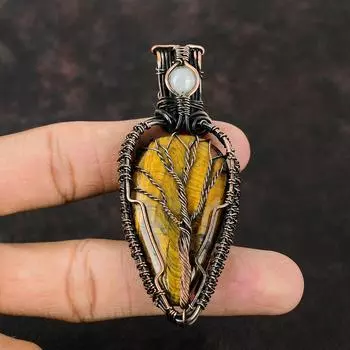 Tree Of Life Tiger s Eye Pendant Copper Wire Wrapped Pendant Handmade Pendant Gemstone Copper Jewelry Gift For Mom Rainbow Moonstone Jewelry