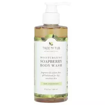 Tree To Tub, увлажняющий гель для душа с мыльным орехом, сырой, 8,5 жидких унций (250 мл)