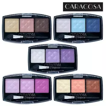 Трехцветные тени для век Caracosa Shining, 3 г, встроенный спонж, 305_goldb, 1 шт.