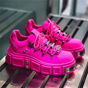Trend Pink Platform Sneakers Men Punk Muffin Shoes Male European Style Designer Shoes Man Street Original Men s Skateboard Shoes 39