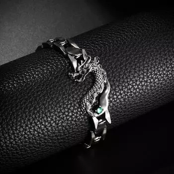Трендовый браслет Fierce Dragon Totem, очаровательный мужской браслет, новые модные аксессуары для вечеринок, оптовая продажа ювелирных изделий серебряный