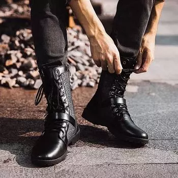 Trendy 2025 Waterproof Male Shoes Leather Warm Winter Men s Boots Sale New Offer Designer Low Price Comfortable Vintage Size 45 39