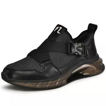 Trendy Brand Men s Casual Shoes Thick Soled Men s Outdoor Hiking Shoes New Men s Mesh Shoes Breathable Men s Sports Shoes 38 чёрный