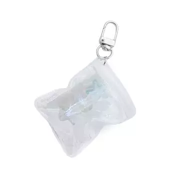 Trendy Clear Fruit Pattern Key Rings Attractive Clear Fruit Bag Keychain Easy to Carry Resin Keyrings Bag Accessory 6