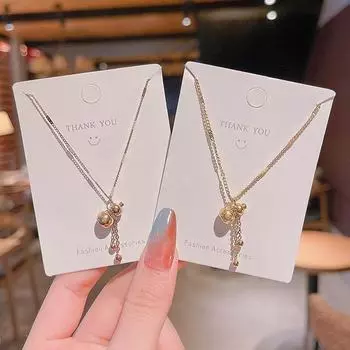 Trendy Lucky Gourd Titanium Steel Necklace - Creative Fashionable Clavicle Chain with Unique Design for Women X540 розового золота