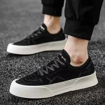 Trendy men s shoes 2024 new summer niche canvas board shoes versatile breathable cloth shoes thick-soled wear-resistant casual board shoes 39