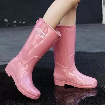 Trendy Unisex Pink Waterproof Fishing Rain Boots Pvc Boots Rain 42 розовый