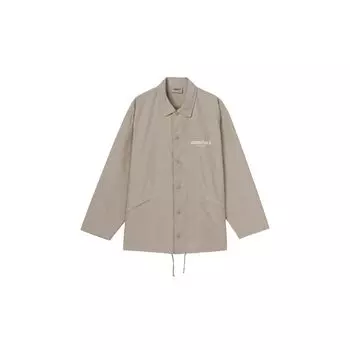 Тренерская куртка Fear Of God Essentials FW20 с однотонным логотипом и ветрозащитными пуговицами Верхняя одежда унисекс Мох 0202250500023245 XL