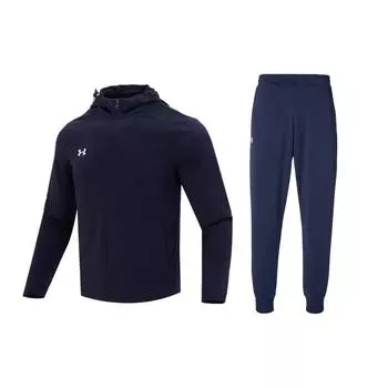 Тренировочное худи с логотипом Under Armour и вязаные длинные брюки, повседневный спортивный комплект, мужской, комплекты 23600303-409+23600704-409 M
