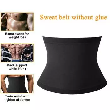 Тренировочный пояс Yousheng Waist Trainer, удобный, широкий, полиэстеровый пояс для коррекции фигуры для мужчин L серебряный