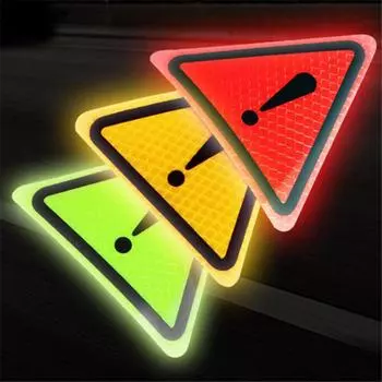 Треугольная предупреждающая этикетка DIY Светоотражающая предупреждающая наклейка для кузова автомобиля Декоративная паста