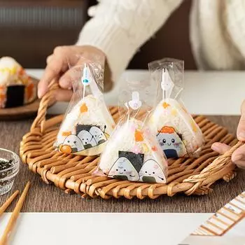 Треугольный мешок для упаковки рисовых шариков Cherry Blossoms Panda Tear Easy Accessories Bag Onigiri Cartoon Anti-fog Sushi Packaging Lov P3N6