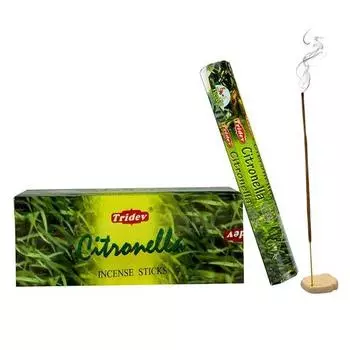 Благовония Tridev Agarbatti Citronella | Серия Hexa | Аромат | Религиозные | 6 упаковок * 20 г для пуджи/богослужения