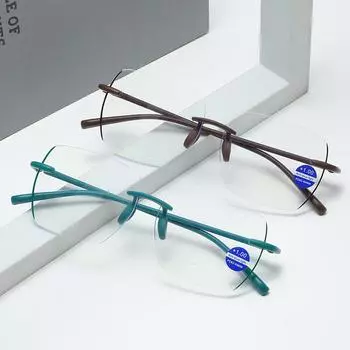 Trimmed Frameless Tr Reading Glasses Anti-Blue High Definition Reading Glasses For The Elderly Business Ultra-Light Reading Glasses 100 красный