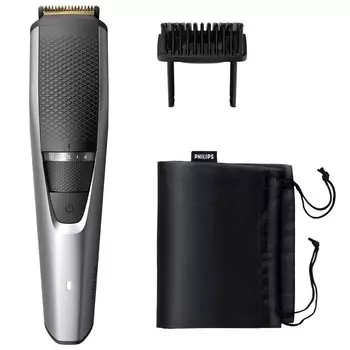 Триммер для бороды Philips серии 3000, 20 АС, пространство (минимальная ширина 0,5 мм, настройки/зарядка, тип) BT3222/14 Серый/Черный чёрный