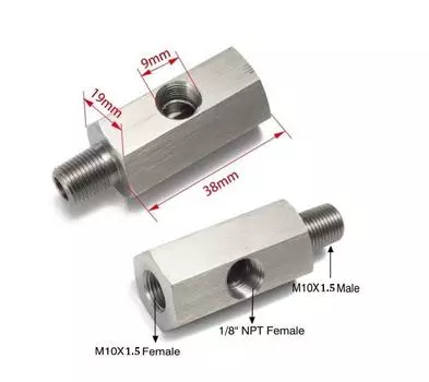 Тройник датчика давления масла 1/8 NPT - адаптер M10X1.5, линия подачи масла для турбины, манометр