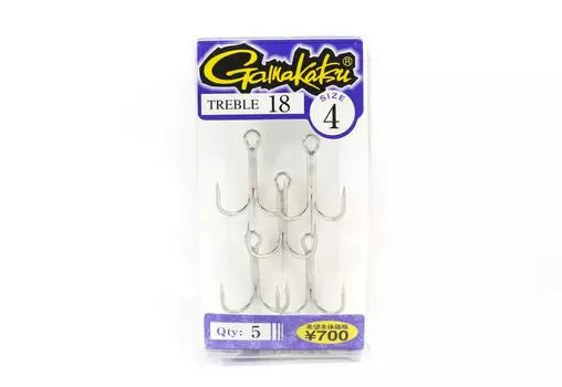 Тройной крючок Gamakatsu Treble 18, размер 4 (0869)
