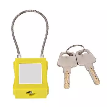 Тросовые замки с локаутом Tagout, 85-миллиметровая скоба, стальной безопасный замок с 2 ключами для обслуживания оборудования жёлтый
