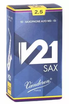 Трость для саксофона альт Vandoren V21 Твёрдость: 2-12 (10 кусочков)