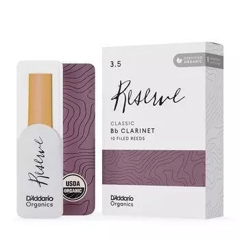 Трость WoodWinds для кларнета Bb, сертифицированная USDA Organic, RESERVE CLASSIC ODCT1035, упаковка из 10 шт. D Addario D Addario [Жесткость 3,5] [] фиолетовый