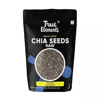 True Elements Chia Seeds 150 г — семена без ГМО и с высоким содержанием клетчатки | Семена, богатые омега-3, для еды | Здоровые закуски | Лучшее для контроля веса