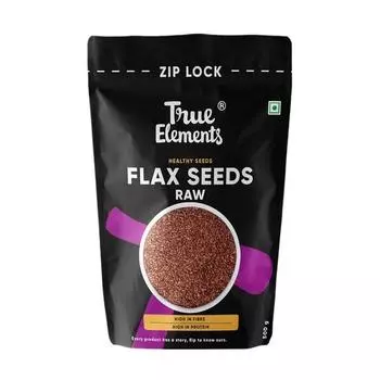 True Elements Flax Seeds 500 г - Alsi Seeds | Семена льна для роста волос | Сырые семена для еды | Источник железа и пищевых волокон | Богаты белком
