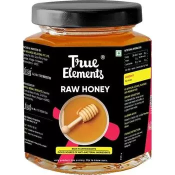 True Elements Raw Honey 350 г - 100% натуральный, чистый и необработанный мед | Чистый мед без добавления сахара | Антибактериальный мед для ежедневного потребления