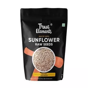 True Elements Sunflower Seeds 500 г - Сырые семена подсолнечника для еды | Диетическое питание | Здоровый перекус | Сырые семена | Контроль веса